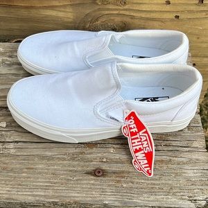 White Slip On Vans